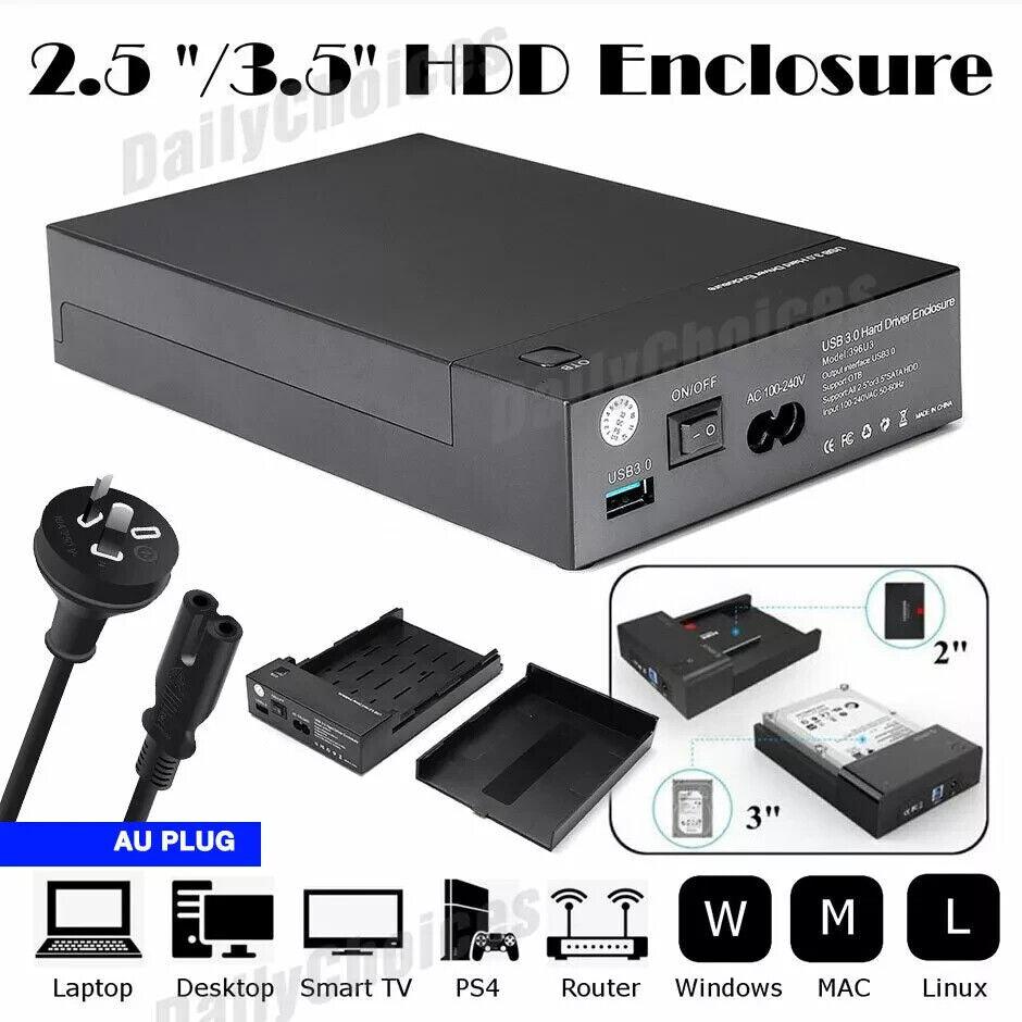 2.5/3.5 inch SATA External USB 3.0 Hard Drive Case Enclosure HDD Disk Notebooks - BESTA